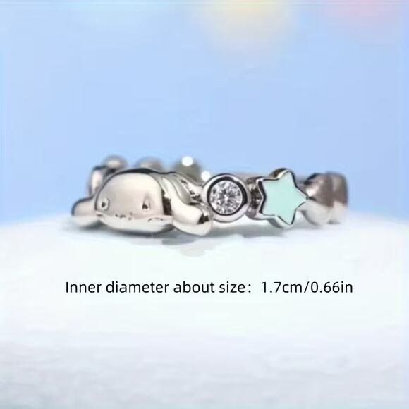 Sanrio Cinnamoroll Pastel Star Cute Dainty Adjustable Ring - Picture 4 of 5